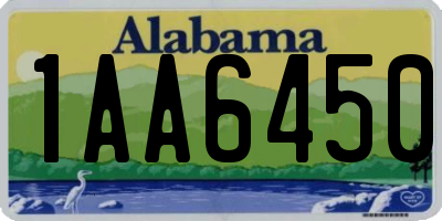 AL license plate 1AA6450