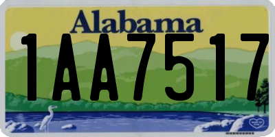 AL license plate 1AA7517