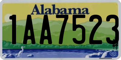 AL license plate 1AA7523