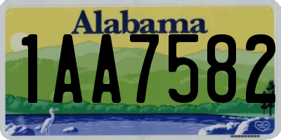 AL license plate 1AA7582