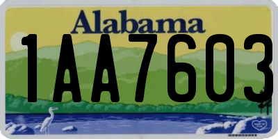 AL license plate 1AA7603