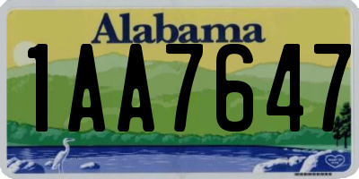 AL license plate 1AA7647