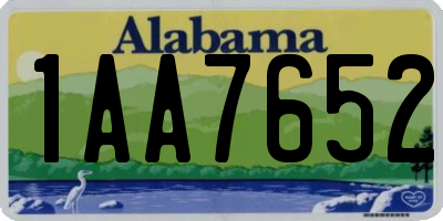 AL license plate 1AA7652
