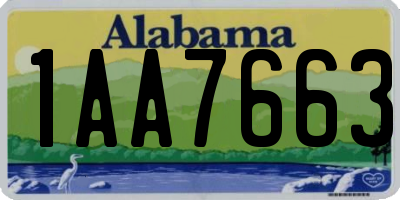 AL license plate 1AA7663