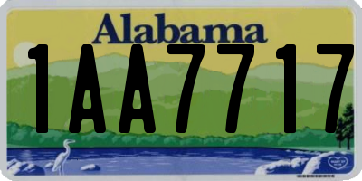AL license plate 1AA7717