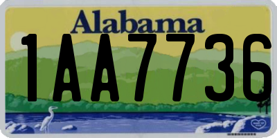 AL license plate 1AA7736