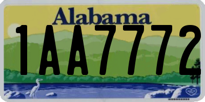 AL license plate 1AA7772