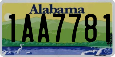 AL license plate 1AA7781