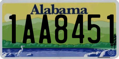 AL license plate 1AA8451