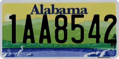 AL license plate 1AA8542