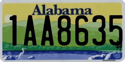 AL license plate 1AA8635