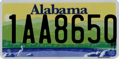 AL license plate 1AA8650