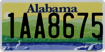 AL license plate 1AA8675