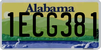 AL license plate 1ECG381