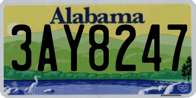 AL license plate 3AY8247