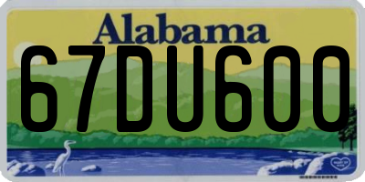 AL license plate 67DU600