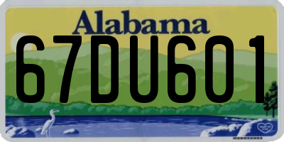 AL license plate 67DU601