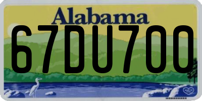 AL license plate 67DU700