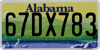 AL license plate 67DX783