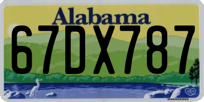 AL license plate 67DX787