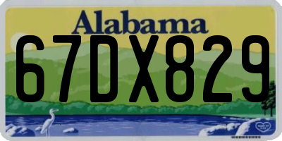 AL license plate 67DX829