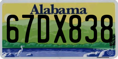 AL license plate 67DX838