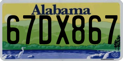 AL license plate 67DX867