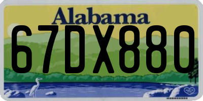 AL license plate 67DX880