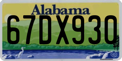 AL license plate 67DX930
