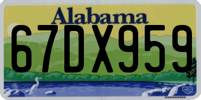 AL license plate 67DX959