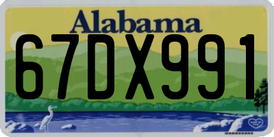 AL license plate 67DX991