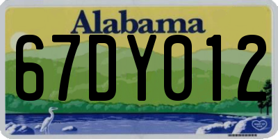 AL license plate 67DY012
