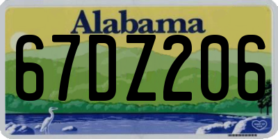 AL license plate 67DZ206
