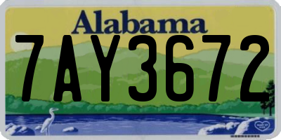 AL license plate 7AY3672