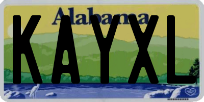 AL license plate KAYXL