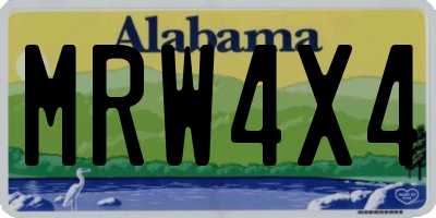 AL license plate MRW4X4
