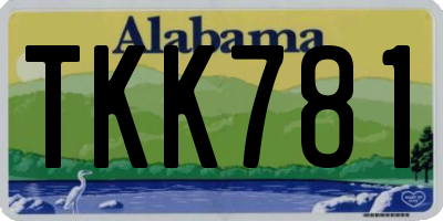 AL license plate TKK781