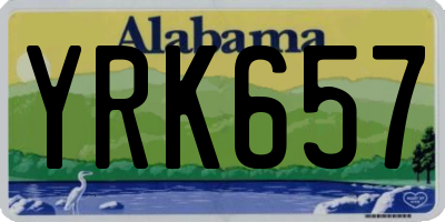 AL license plate YRK657