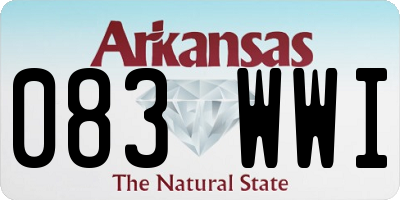 AR license plate 083WWI