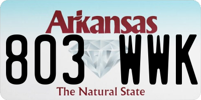 AR license plate 803WWK