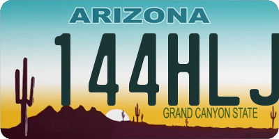 AZ license plate 144HLJ