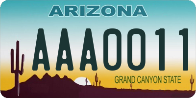 AZ license plate AAA0011