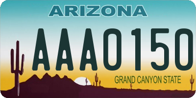 AZ license plate AAA0150