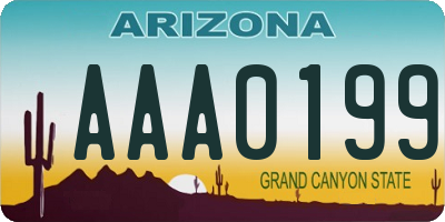 AZ license plate AAA0199