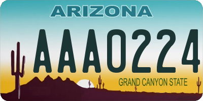 AZ license plate AAA0224