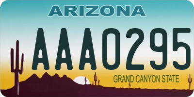 AZ license plate AAA0295