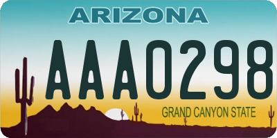 AZ license plate AAA0298