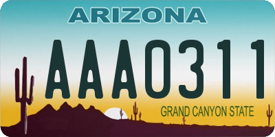 AZ license plate AAA0311