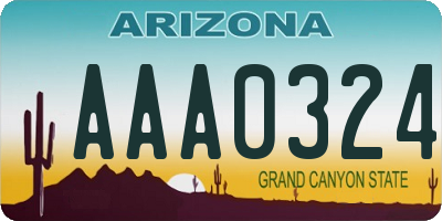 AZ license plate AAA0324