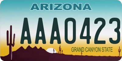 AZ license plate AAA0423